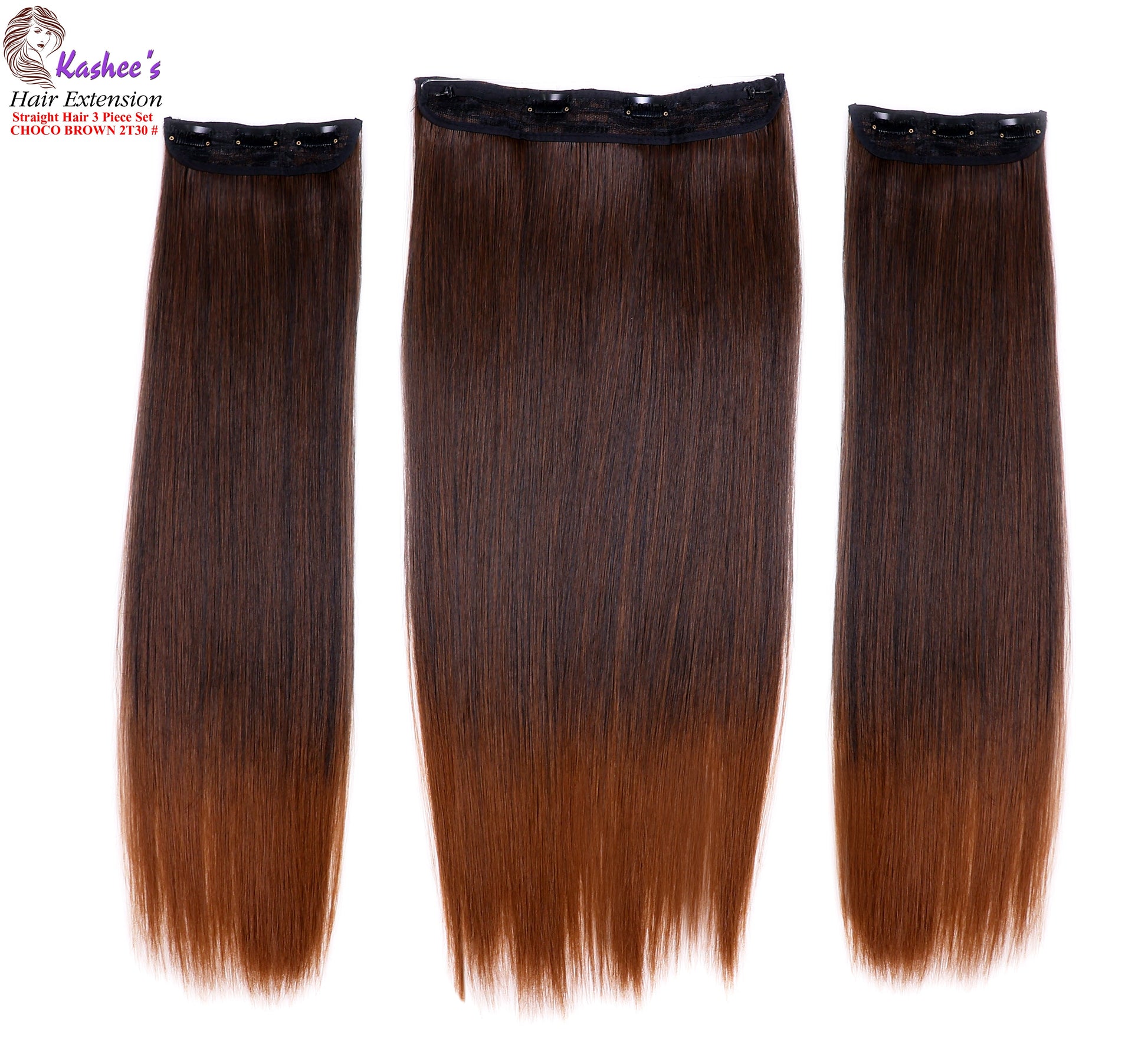 Synthetic Straight Choco Brown Hair Extension 03 – Pieces